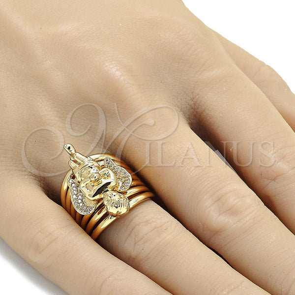 Gold Filled Ring — Multi Stone Ring Angel Design with White Cubic — alternate product view — SKU 105637 | Oro Laminado anillo — Multi Stone Ring Angel diseño with blanco Cubic — SKU 105637