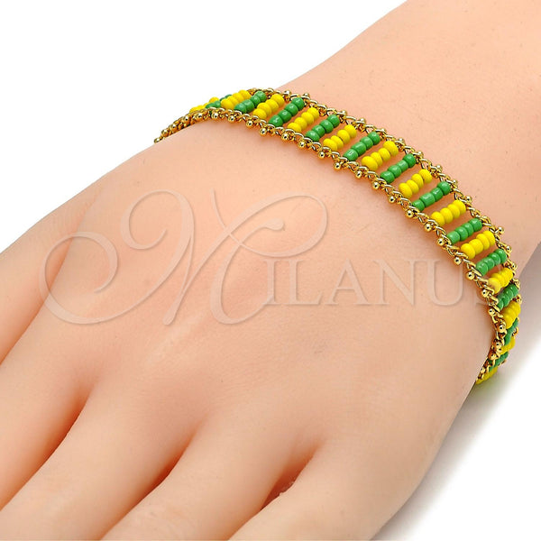 Gold Filled Bracelet — Fancy Bracelet Multicolor Resin 03.60. 11 MM Thickness — alternate product view — SKU 105638 | Oro Laminado brazalete — elegante Bracelet Multicolor Resin 03.60. 11 MM Thickness — SKU 105638