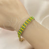 Oro Laminado Fancy Bracelet, Gold Filled Style Multicolor Resin Finish, Golden Finish, 03.60.0132.6.08 (11 MM Thickness, 8 Inches Length)