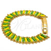 Oro Laminado Fancy Bracelet, Gold Filled Style Multicolor Resin Finish, Golden Finish, 03.60.0132.6.08 (11 MM Thickness, 8 Inches Length)