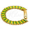Oro Laminado Fancy Bracelet, Gold Filled Style Multicolor Resin Finish, Golden Finish, 03.60.0132.6.08 (11 MM Thickness, 8 Inches Length)