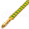 Oro Laminado Fancy Bracelet, Gold Filled Style Multicolor Resin Finish, Golden Finish, 03.60.0132.6.08 (11 MM Thickness, 8 Inches Length)