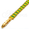 Oro Laminado Fancy Bracelet, Gold Filled Style Multicolor Resin Finish, Golden Finish, 03.60.0132.6.08 (11 MM Thickness, 8 Inches Length)