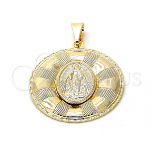 Gold Filled Pendant — Religious Pendant Caridad del Cobre Design Matte 05.09. — main product view — SKU 105670 | Oro Laminado dije — Religious Pendant Caridad del Cobre diseño Matte 05.09. — SKU 105670