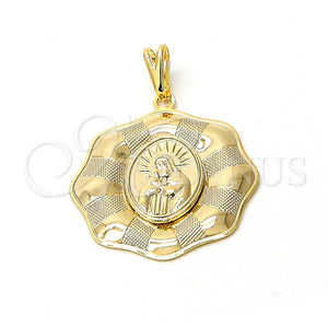 Gold Filled Pendant — Religious Pendant Guadalupe Design Matte 05.09. — main product view — SKU 105675 | Oro Laminado dije — Religious Pendant Guadalupe diseño Matte 05.09. — SKU 105675