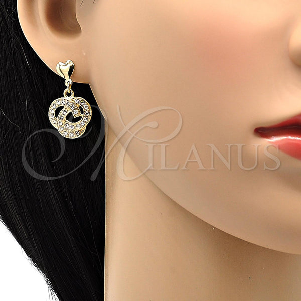 Gold Filled Ring — Dangle Earring Heart and Love Knot Design with — alternate product view — SKU 105688 | Oro Laminado anillo — Dangle Earring corazón and Love Knot diseño with — SKU 105688
