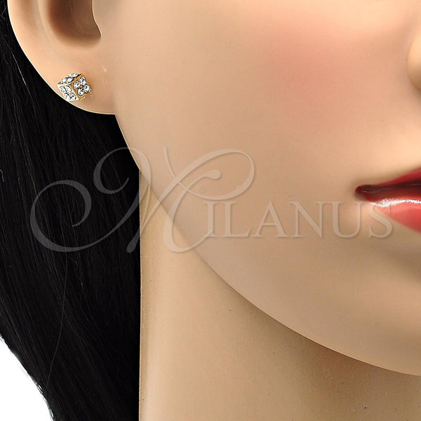 Gold Filled Ring — Stud Earring with White Crystal Polished 02.63. *PROMO* — alternate product view — SKU 105694 | Oro Laminado anillo — Stud Earring with cristal blanco pulido 02.63. *PROMO* — SKU 105694