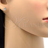 Oro Laminado Stud Earring, Gold Filled Style with White Crystal, Polished, Golden Finish, 02.63.2496 *PROMO*