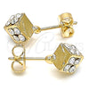 Oro Laminado Stud Earring, Gold Filled Style with White Crystal, Polished, Golden Finish, 02.63.2496 *PROMO*