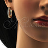 Oro Laminado Huggie Hoop, Gold Filled Style with White Cubic Zirconia, Polished, Golden Finish, 02.217.0024.15