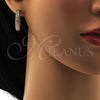 Oro Laminado Huggie Hoop, Gold Filled Style with White Cubic Zirconia, Polished, Golden Finish, 02.217.0024.15