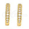 Oro Laminado Huggie Hoop, Gold Filled Style with White Cubic Zirconia, Polished, Golden Finish, 02.217.0024.15