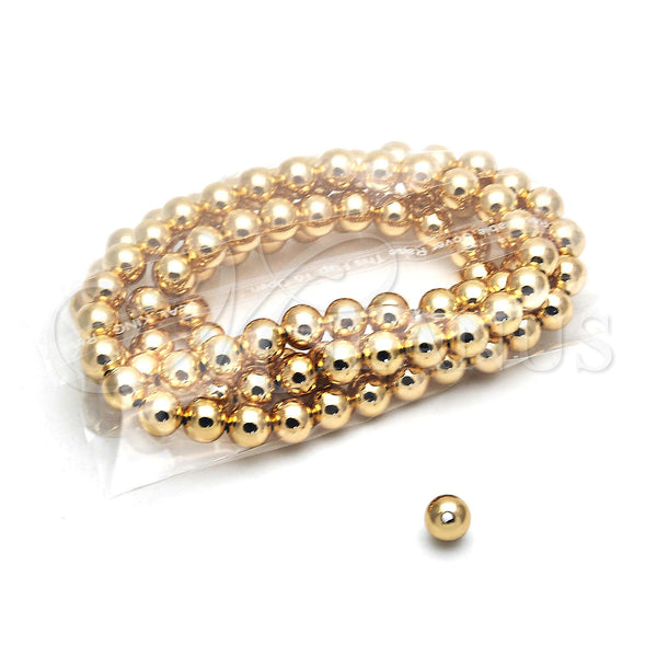 Oro Laminado Bead, Gold Filled Style Ball Design, Polished, Golden Finish, 5.234.028.08.100