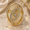 Oro Laminado Multi Stone Ring, Gold Filled Style with White Crystal, Polished, Golden Finish, 01.118.0027.07 (Size 7)