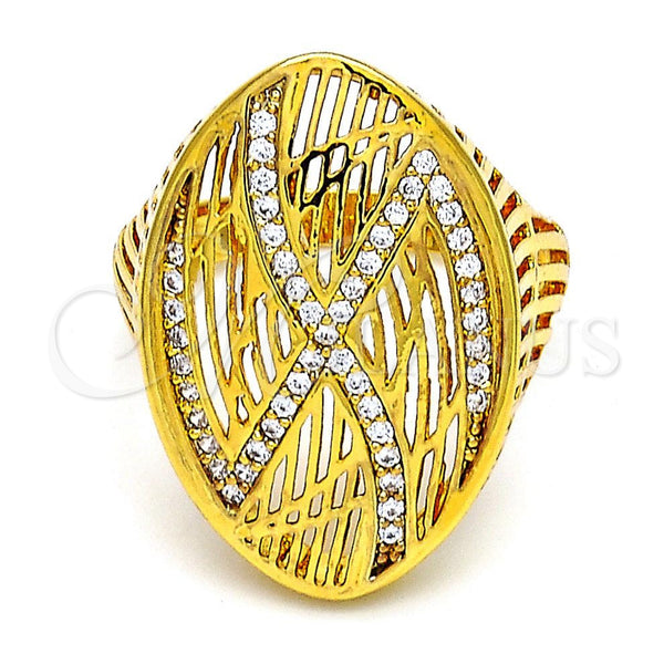 Gold Filled Ring — Multi Stone Ring with White Crystal Polished 01. — main product view — SKU 105806 | Oro Laminado anillo — Multi Stone Ring with cristal blanco pulido 01. — SKU 105806
