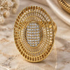 Oro Laminado Multi Stone Ring, Gold Filled Style with White Micro Pave, Polished, Golden Finish, 01.118.0029.09 (Size 9)