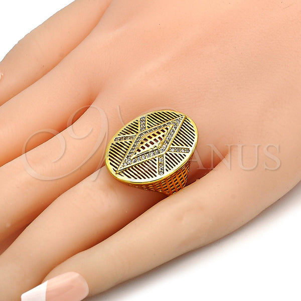 Gold Filled Ring — Multi Stone Ring with White Micro Pave Polished — alternate product view — SKU 105811 | Oro Laminado anillo — Multi Stone Ring with blanco Micro Pave pulido — SKU 105811
