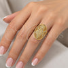 Oro Laminado Multi Stone Ring, Gold Filled Style with White Micro Pave, Polished, Golden Finish, 01.118.0030.09 (Size 9)