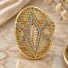 Oro Laminado Multi Stone Ring, Gold Filled Style with White Micro Pave, Polished, Golden Finish, 01.118.0030.09 (Size 9)