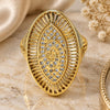 Oro Laminado Multi Stone Ring, Gold Filled Style with White Micro Pave, Polished, Golden Finish, 01.118.0032.08 (Size 8)