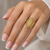 Oro Laminado Multi Stone Ring, Gold Filled Style with White Micro Pave, Polished, Golden Finish, 01.118.0032.09 (Size 9)