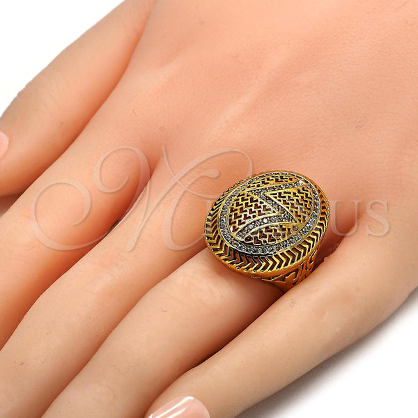 Gold Filled Ring — Multi Stone Ring with White Crystal Polished 01. — alternate product view — SKU 105817 | Oro Laminado anillo — Multi Stone Ring with cristal blanco pulido 01. — SKU 105817