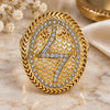 Oro Laminado Multi Stone Ring, Gold Filled Style with White Crystal, Polished, Golden Finish, 01.118.0031 .07 (Size 7)