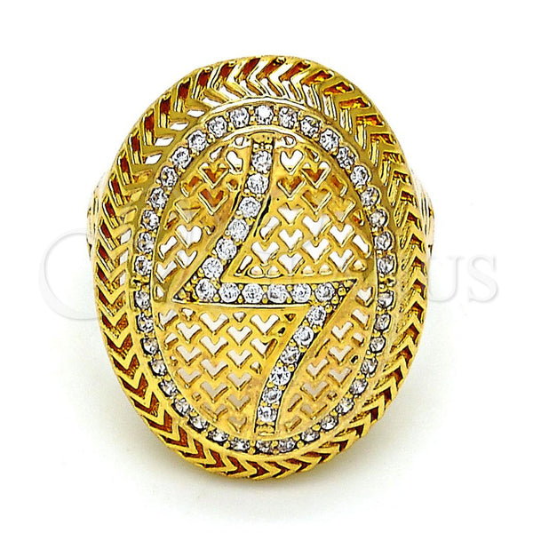 Gold Filled Ring — Multi Stone Ring with White Crystal Polished 01. — main product view — SKU 105817 | Oro Laminado anillo — Multi Stone Ring with cristal blanco pulido 01. — SKU 105817