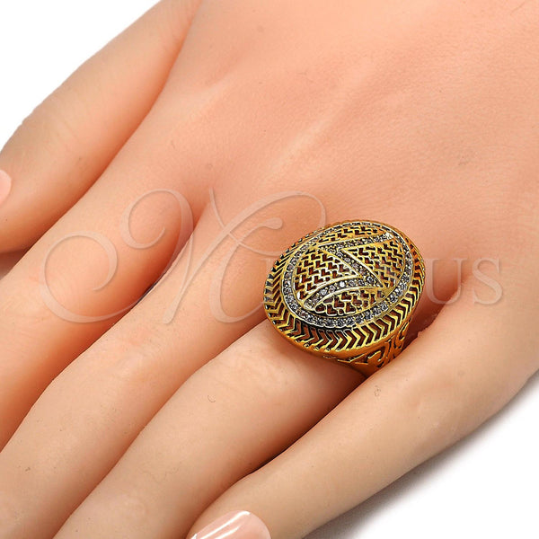 Gold Filled Ring — Multi Stone Ring with White Crystal Polished 01. — alternate product view — SKU 105818 | Oro Laminado anillo — Multi Stone Ring with cristal blanco pulido 01. — SKU 105818