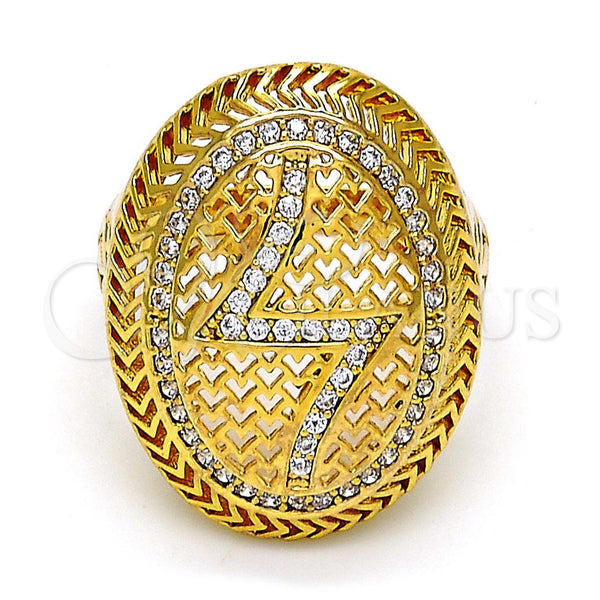 Gold Filled Ring — Multi Stone Ring with White Crystal Polished 01. — main product view — SKU 105818 | Oro Laminado anillo — Multi Stone Ring with cristal blanco pulido 01. — SKU 105818