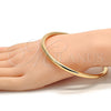 Oro Laminado Individual Bangle, Gold Filled Style Hollow Design, Polished, Golden Finish, 07.170.0001.07 (05 MM Thickness, Size 7 (3.00 Diameter))
