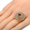 Oro Laminado Multi Stone Ring, Gold Filled Style with Garnet Cubic Zirconia and White Crystal, Polished, Golden Finish, 01.91.0059.08 (Size 8)