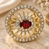 Oro Laminado Multi Stone Ring, Gold Filled Style with Garnet Cubic Zirconia and White Crystal, Polished, Golden Finish, 01.91.0059.08 (Size 8)