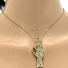 Oro Laminado Religious Pendant, Gold Filled Style Santa Muerte Design, Polished, Golden Finish, 05.185.0010.1