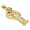 Oro Laminado Religious Pendant, Gold Filled Style Santa Muerte Design, Polished, Golden Finish, 05.185.0010.1