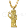 Oro Laminado Religious Pendant, Gold Filled Style Santa Muerte Design, Polished, Golden Finish, 05.185.0010.2