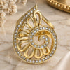 Oro Laminado Multi Stone Ring, Gold Filled Style Spiral Design, with White Crystal, Polished, Golden Finish, 01.160.0004.09 (Size 9)