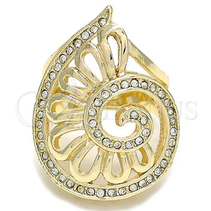 Gold Filled Ring — Multi Stone Ring Spiral Design with White Crystal — main product view — SKU 105871 | Oro Laminado anillo — Multi Stone Ring Spiral diseño with cristal blanco — SKU 105871