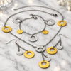 Stainless Steel Necklace, Bracelet and Earring, Polished, Two Tone, 06.231.0020