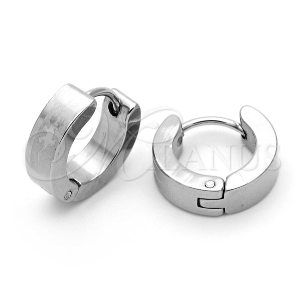 Stainless Steel Hoop Earrings — Small Hoop Lizard Design Matte 02.63. — main product view — SKU 105897 | Acero Inoxidable aretes de aro — Small Hoop Lizard diseño Matte 02.63. — SKU 105897