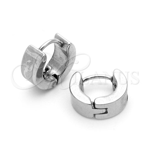 Stainless Steel Small Hoop, Scorpion Design, Matte Finish, Steel Finish, 02.63.2502