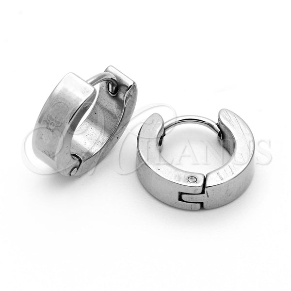 Stainless Steel Hoop Earrings — Small Hoop Skull Design Matte 02.63. — main product view — SKU 105926 | Acero Inoxidable aretes de aro — Small Hoop Skull diseño Matte 02.63. — SKU 105926