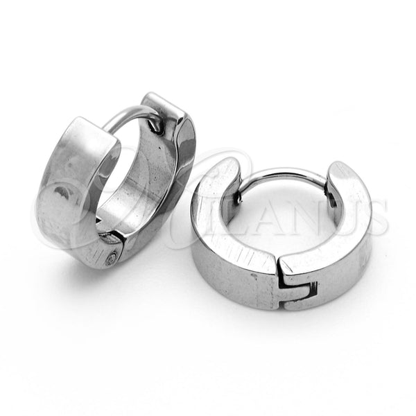 Stainless Steel Small Hoop, Skull Design, Matte Finish, Steel Finish, 02.63.2506