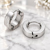 Stainless Steel Small Hoop, Cross Design, Matte Finish, Steel Finish, 02.63.2507