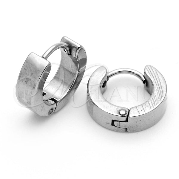 Stainless Steel Small Hoop, Cross Design, Matte Finish, Steel Finish, 02.63.2508