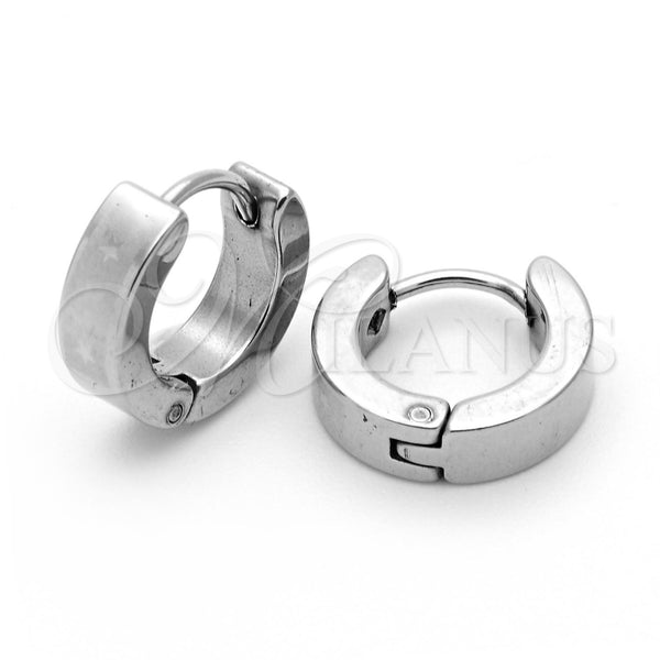 Stainless Steel Small Hoop, Star Design, Matte Finish, Steel Finish, 02.63.2516