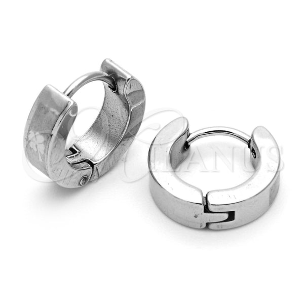 Stainless Steel Small Hoop, Flower Design, Matte Finish, Steel Finish, 02.63.2519