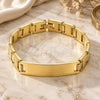 Stainless Steel ID Bracelet, Polished, Golden Finish, 03.63.1376.08 (8 Inches Length)