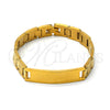 Stainless Steel ID Bracelet, Polished, Golden Finish, 03.63.1376.08 (8 Inches Length)