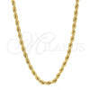 Oro Laminado Basic Necklace, Gold Filled Style Rope Design, Polished, Golden Finish, 5.222.035.26 (03 MM Thickness, 26 Inches Length)